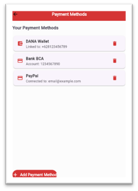 Payment confirmation screen